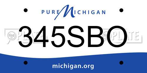 345SBO Michigan License Plate