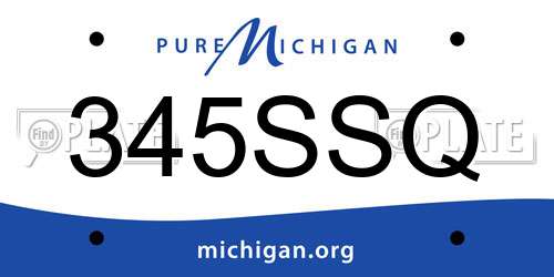 345SSQ Michigan License Plate