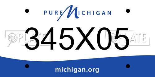 345X05 Michigan License Plate