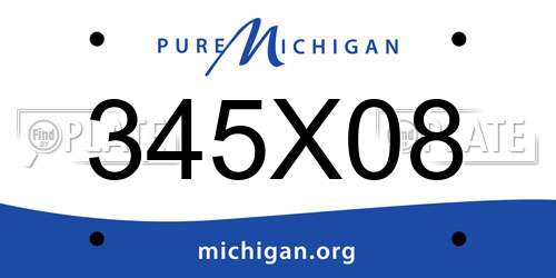 345X08 Michigan License Plate