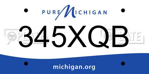 345XQB Michigan License Plate