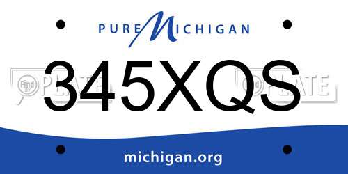 345XQS Michigan License Plate