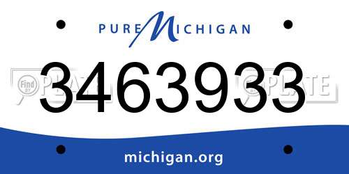 3463933 Michigan License Plate