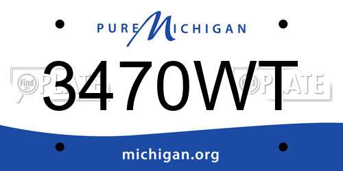 3470WT Michigan License Plate