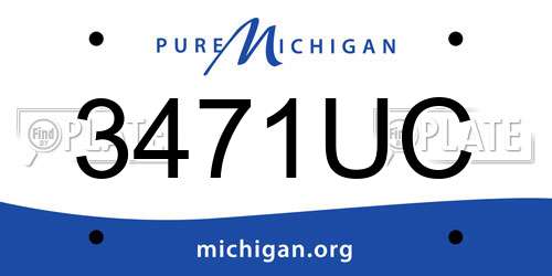 3471UC Michigan License Plate