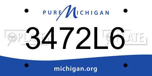 3472L6 Michigan License Plate