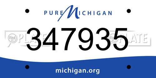347935 Michigan License Plate