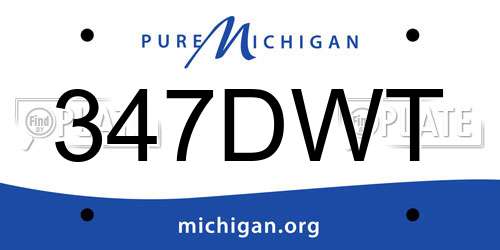 347DWT Michigan License Plate
