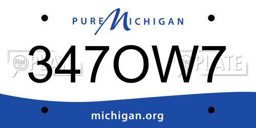347OW7 Michigan License Plate