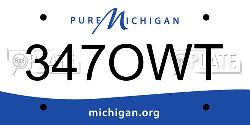 347OWT Michigan License Plate