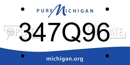 347Q96 Michigan License Plate