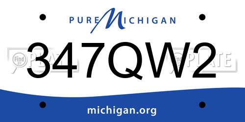 347QW2 Michigan License Plate