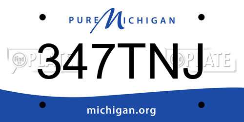 347TNJ Michigan License Plate