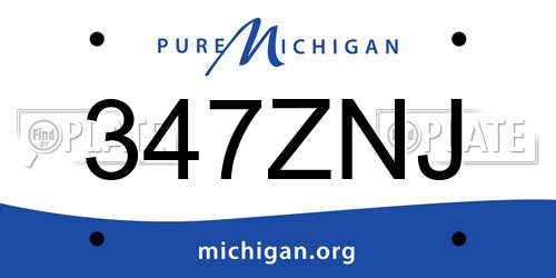 347ZNJ Michigan License Plate
