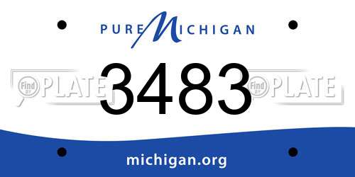 3483 Michigan License Plate