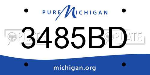 3485BD Michigan License Plate