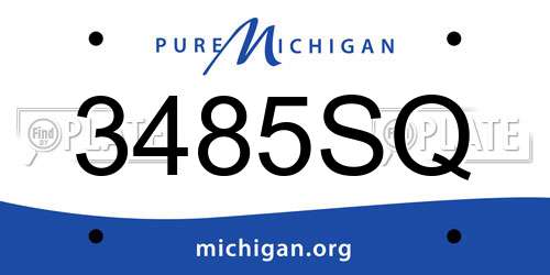 3485SQ Michigan License Plate