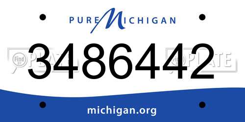 3486442 Michigan License Plate