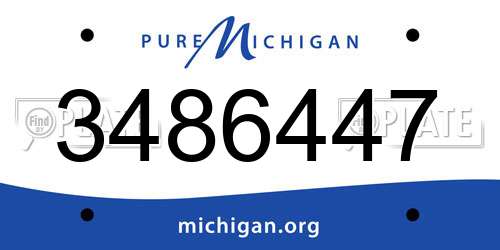 3486447 Michigan License Plate