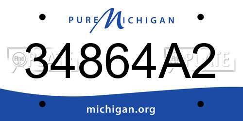 34864A2 Michigan License Plate