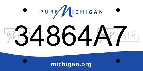 34864A7 Michigan License Plate