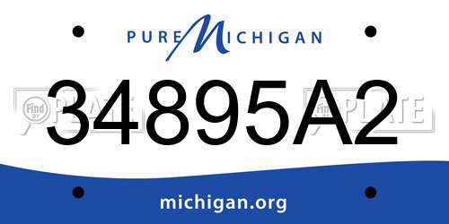 34895A2 Michigan License Plate