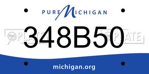 348B50 Michigan License Plate