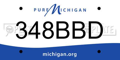 348BBD Michigan License Plate