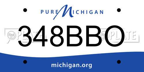 348BBO Michigan License Plate