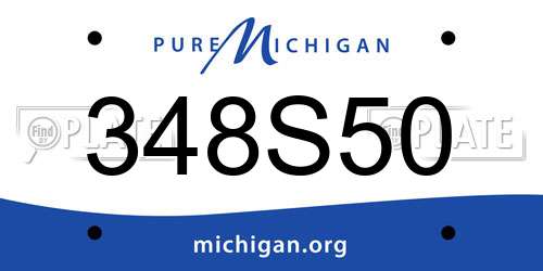 348S50 Michigan License Plate