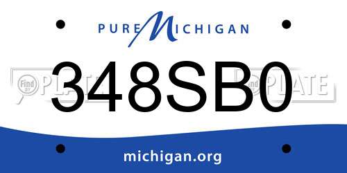 348SB0 Michigan License Plate