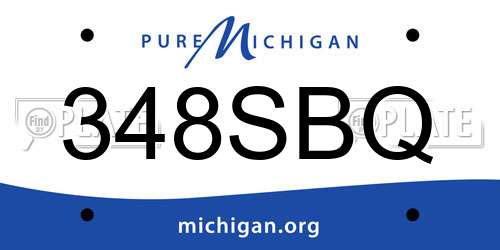 348SBQ Michigan License Plate