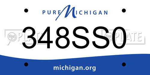 348SS0 Michigan License Plate