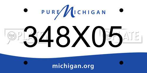 348X05 Michigan License Plate