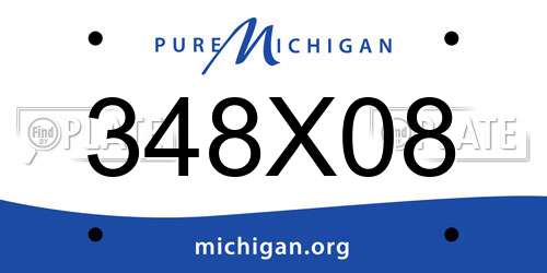 348X08 Michigan License Plate