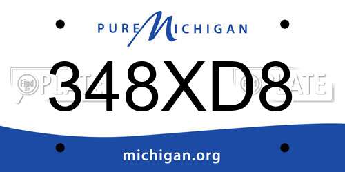 348XD8 Michigan License Plate