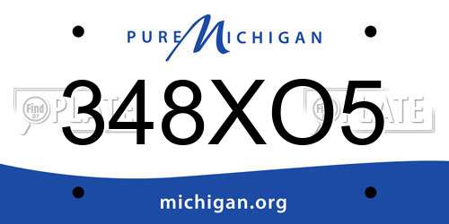 348XO5 Michigan License Plate