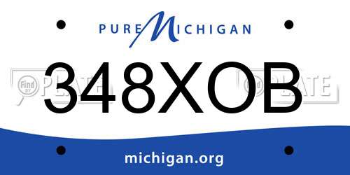 348XOB Michigan License Plate