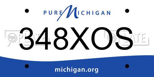 348XOS Michigan License Plate