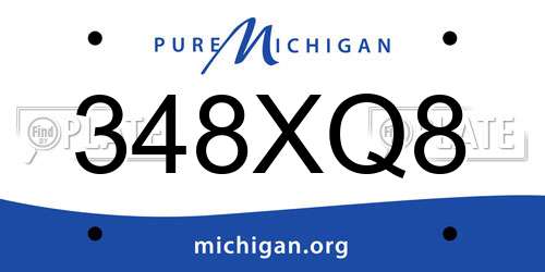 348XQ8 Michigan License Plate