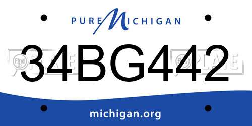 34BG442 Michigan License Plate