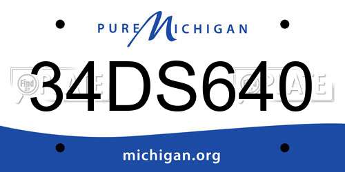 34DS640 Michigan License Plate