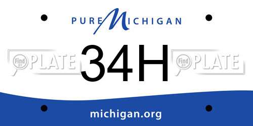 34H Michigan License Plate
