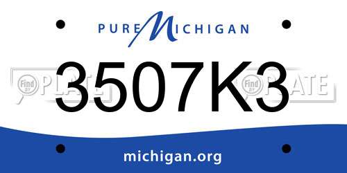 3507K3 Michigan License Plate