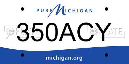 350ACY Michigan License Plate