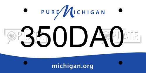 350DA0 Michigan License Plate