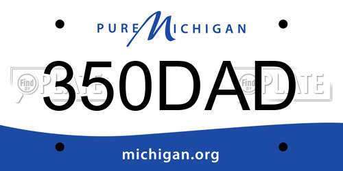 350DAD Michigan License Plate