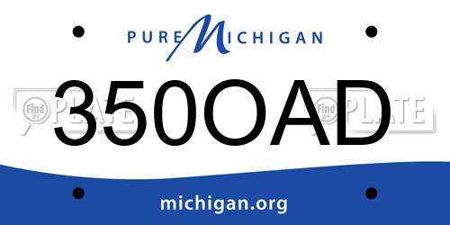 350OAD Michigan License Plate