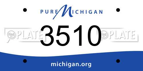3510 Michigan License Plate