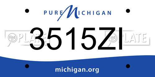 3515ZI Michigan License Plate
